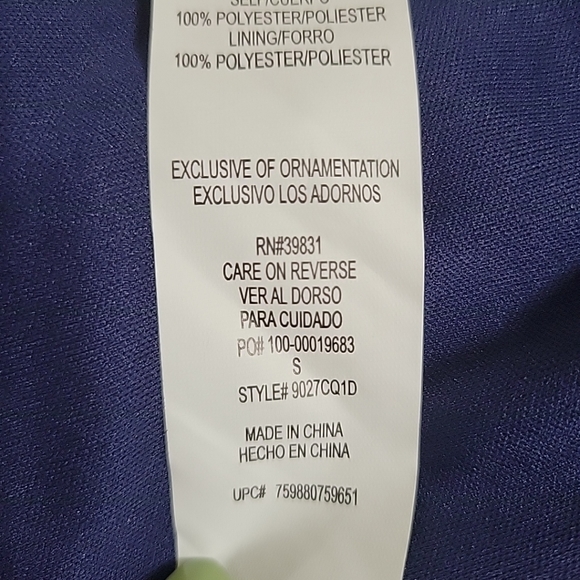 NWT Sequin Hearts Ladies Dress Size S Navy Blue Orange Green - Picture 9 of 13